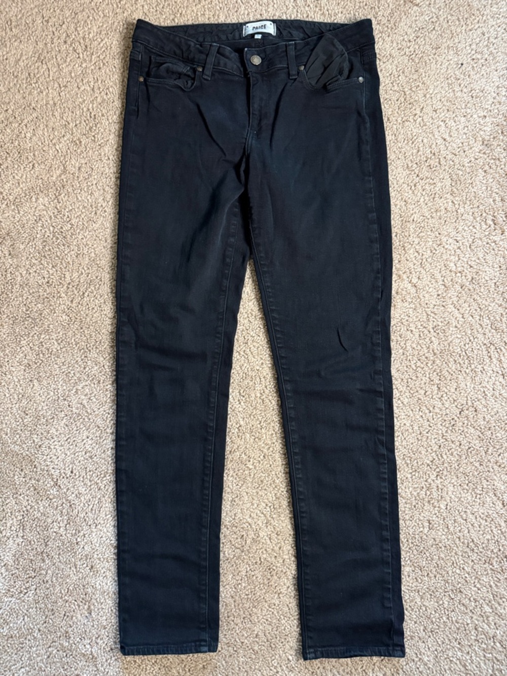 PAIGE Black Slim Straight Jeans